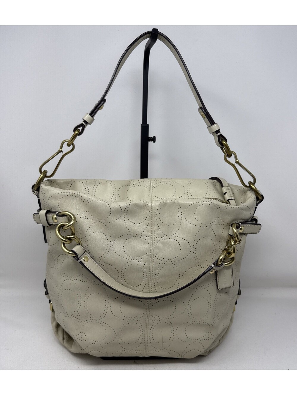 Coach Brooke Convertible Leather Shoulder Hobo bag  Ivory